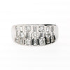 1 Carat Round & Baguette Diamond Channel Set Platinum 3 Row Band Ring