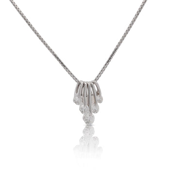 1 Carat Round Cut Diamond 5 Stone Platinum Dancing Pendant Necklace – Assay Jewelers
