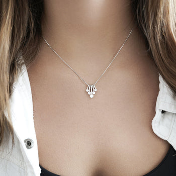 1 Carat Round Cut Diamond 5 Stone Platinum Dancing Pendant Necklace – Assay Jewelers