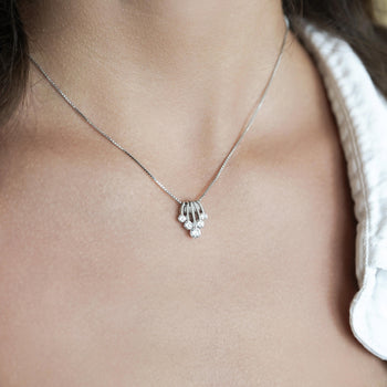1 Carat Round Cut Diamond 5 Stone Platinum Dancing Pendant Necklace – Assay Jewelers