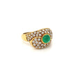 1 Carat Vintage Cabochon Cut Natural Emerald Ring in 18k yellow gold