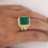 10 Carat Colombian Emerald & Diamond Halo Split Shank in 18K Gold Statement Ring