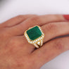 10 Carat Colombian Emerald & Diamond Halo Split Shank in 18K Gold Statement Ring