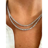 10 Carat Natural Diamond Two Strand Riviera Graduated Tennis Necklace Platinum