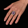 10.35 Carat Purple Sapphire No Heat Ceylon and Diamond Cluster Ring