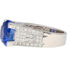 10.36 Carat No Heat Sri Lanka Oval Blue Sapphire and Diamond Ring