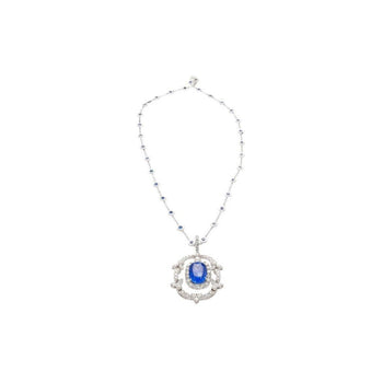 10.36 Carat Oval Cut No Heat Sri Lanka Blue Sapphire Drop Pendant Necklace – Assay Jewelers