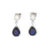 10.38 Carat Blue Sapphire and Diamond 18K White Gold Drop Earrings