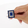 10.82 Carat No Heat Ceylon Blue Sapphire and Diamond Vintage Art Deco Platinum Ring | AGL & GIA Certified