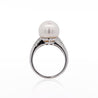 11.5mm White Pearl and Round Cut Diamond Accent Platinum Ring