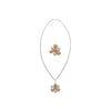 11.9 Carat Pink and White Diamond Pendant Necklace and Ring Flower Motif Jewelry Set in 18K Rose & White Gold