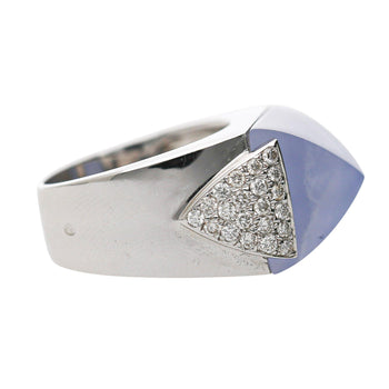 11.97 Carat Sugarloaf Lavender Blue Chalcedony 18K White Gold Ring – Assay Jewelers