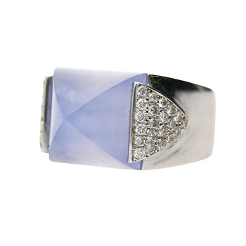 11.97 Carat Sugarloaf Lavender Blue Chalcedony 18K White Gold Ring – Assay Jewelers