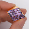 12 Carat Baguette Cut Amethyst 18K Gold Italian Cocktail Ring