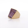 12 Carat Baguette Cut Amethyst 18K Gold Italian Cocktail Ring