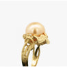 12.8mm Golden South Sea Pearl and Round Cut Diamonds Ring in 18k Yellow Gold