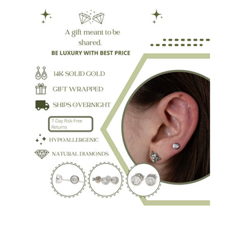 1/3 CTTW Bezel Set Natural Diamond Stud Earrings in 14k White Gold | 3.5 MM – Assay Jewelers