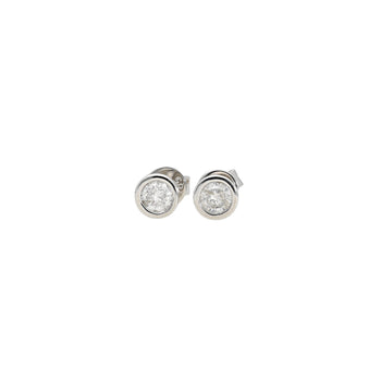 1/3 CTTW Bezel Set Natural Diamond Stud Earrings in 14k White Gold | 3.5 MM – Assay Jewelers