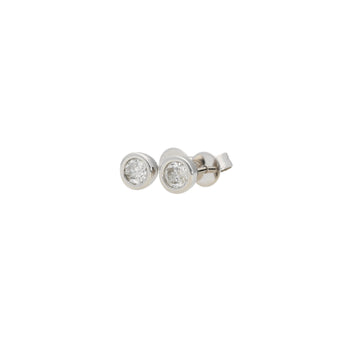 1/3 CTTW Bezel Set Natural Diamond Stud Earrings in 14k White Gold | 3.5 MM – Assay Jewelers