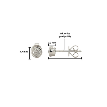 1/3 CTTW Bezel Set Natural Diamond Stud Earrings in 14k White Gold | 3.5 MM – Assay Jewelers