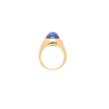 13.83 Carat No Heat Sri Lanka Blue Star Sapphire Solitaire Bezel 18K Men's Ring – Assay Jewelers