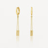 14K Gold Ball Chain Dangling Drop Huggie Hoop Earrings