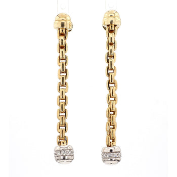 14K Gold Ball and Chain Diamond Drop Dangle Earrings – Assay Jewelers