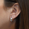 14K Gold Two Tone Thick Reversible Huggie Hoop Earrings
