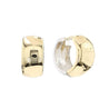 14K Gold Two Tone Thick Reversible Huggie Hoop Earrings