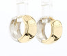 14K Gold Two Tone Thick Reversible Huggie Hoop Earrings