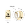 14K Gold Two Tone Thick Reversible Huggie Hoop Earrings