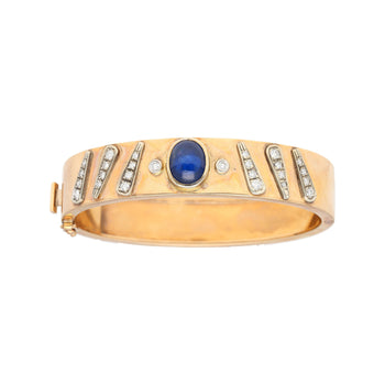14K Rose Gold Backrach Signed Sapphire and Diamond Bangle Bracelet – Assay Jewelers