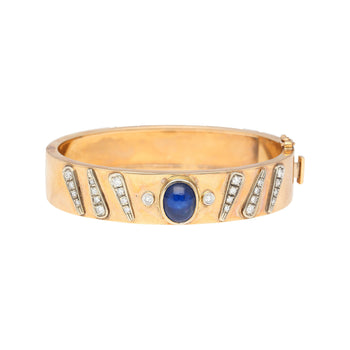 14K Rose Gold Backrach Signed Sapphire and Diamond Bangle Bracelet – Assay Jewelers