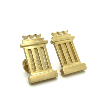 14K Solid Brushed Gold Signed Mignon Faget signed Cuff Links – Assay Jewelers