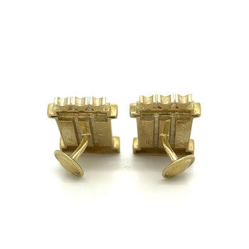 14K Solid Brushed Gold Signed Mignon Faget signed Cuff Links – Assay Jewelers