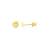 14K Solid Gold Half-Moon Tiny Stud Earrings On Screw Back