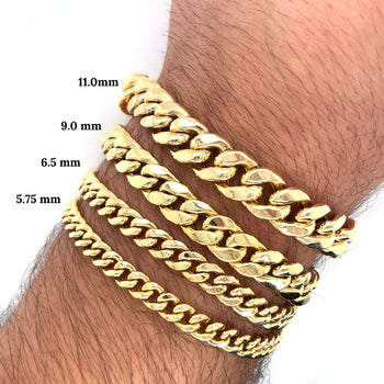 14K Solid Gold Miami Cuban link Chain 8 Inches 5.75-13.5 MM – Assay Jewelers