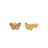 14K Solid Gold Mini Butterfly Stud Earrings on Screw Backs