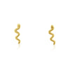 14K Solid Gold Snake Stud Earrings In Screw Back Closure