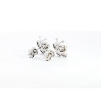 14K Solid White Gold Natural Diamond Cluster Butterfly Stud Earring – Assay Jewelers