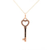 14K White Gold Natural Diamond Key To My Heart Pendant Necklace