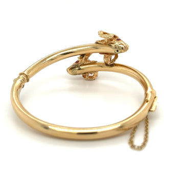 14K Yellow Gold Double Rams Head Bangle Bracelet – Assay Jewelers