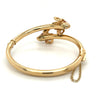 14K Yellow Gold Double Rams Head Bangle Bracelet