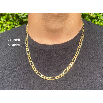 14K Yellow Gold Gold Figaro Chain Men's Necklace 19.5-24 Inches – Assay Jewelers