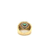 14k Solid Gold Heart Shape Emerald and Diamond Pinky Ring