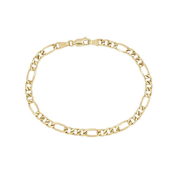 14k Yellow Gold Figaro Chain Bracelet 8 Inches, 4MM – Assay Jewelers