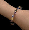15.63 Carat Multi Color Sapphire & Diamond Bracelet in 18K White Gold Station