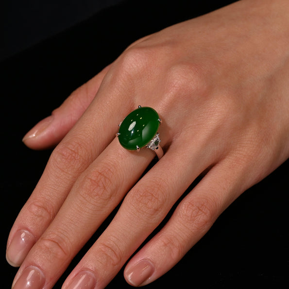 16.25 Carat Imperial Jade Ring | Fei Cui Jadeite Jade Type A