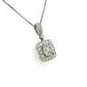 18K Gold 1CT Round Lab Grown Diamond Pendant Necklace With Diamond Halo