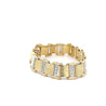 18K Gold Square Link 2-Tone Diamond Mens Bracelet